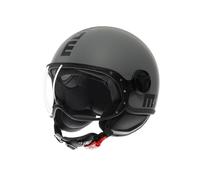 MOMODESIGN - FGTR Classic E2206, Casque jet Moto Homologué ECE, Casque Ouvert Scooter, Léger Visière, pour Hommes et Femmes, Matt Grey/Black, XS