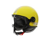 MOMODESIGN - FGTR Classic E2206, Casque Jet Moto Homologué ECE, Casque Ouvert Scooter, Léger Visière, pour Hommes et Femmes, Candy Yellow/White, S