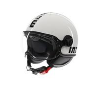 MOMODESIGN - FGTR Classic E2206, Casque Jet Moto Homologué ECE, Casque Ouvert Scooter, Léger Visière, pour Hommes et Femmes, White/Black, XS