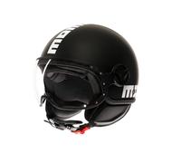 MOMODESIGN - FGTR CLASSIC E2206 Casque Jet Ouvert, pour Moto et Scooter, Noir Mat/Blanc, L