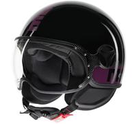 MOMO FGTR Classic Stripes Casque jet, noir-rose, taille S pour homme