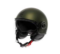 MOMODESIGN - FGTR Evo E2206, Casque Moto Jet avec Double Visière pour Homme et Femme Homologué ECE, pour Hommes et Femmes, Matt Green/Black, M