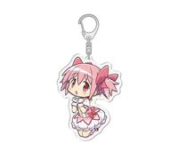 momogut Anime Magical Girl Madoka Keychain Cute Pendant Puella Magi Madoka Kaname Magica Keychain Gift Key Ring Bag Charm