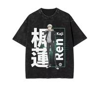 momogut Kaji REN Populaire Manga Vent Manches Courtes cassé lavé Vieux Ample rétro Rue T-Shirt vêtements Tops