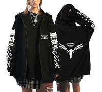 momogut Sweat à Capuche Manga Tokyo Manjirou Sano Top de Style Y2K Ken Ryuuguuji Manteau Sweatshirt zippé Chifuyu Matsuno