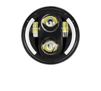 MOMOHCHGBT Ensemble De Phare Pour Sportster 1200 883 Pour Street 500 750 5-3/4 Phares À LED 5,75 Pouces Halo Noir Yeux D'ange Phares Avant(Half Halo Black)