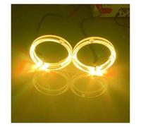 MOMOHCHGBT Kit œil d'ange RGB Ampoule LED Œil D'ange Halo 2.5 "3.0" Pièces Style Antibrouillard Diurne Clignotant Blanc Jaune Auréoles pour auto(Yellow,3inch 95mm)