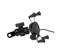 MOMOHCHGBT Porte Telephone Moto Support Universel De Téléphone Portable pour Moto avec Charge Rapide USB Support Rétroviseur pour 3,5 À 6,8 Pouces GPS