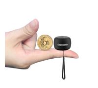 Momoho Mini Haut-Parleur Bluetooth Portable Sans Fil avec Télécommande d'Appareil Photo pour Smartphones, Stéréo TWS, (Mini Rond, Noir), BTS0011
