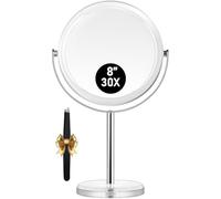 MOMOKUBA Miroir grossissant x 30, Miroir Maquillage sur Pied, Double Face avec grossissement 30x/1x, pour la Chambre, la Salle de Bain et Le Bureau