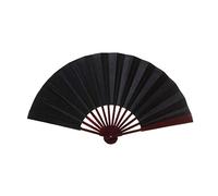 Momola Cadre Noir en Bambou Soie 33 CM Pliage Éventail Cadeau pour Unisexe,Ventilateur Style Chinois pour Voyager Danser d’Été