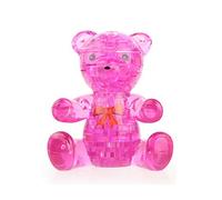 Momola Coolplay 3D cristal puzzle mignon ours modèle DIY gadget blocs construction jouet cadeau décoration collection (Rose chaud)