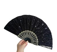 Momola Éventail de Style Espagnol,éventail Pliant Atmosphère élégante Main Pliant Ventilateur Hommes Femmes DIY Jouet Décoration à Suspendre Créatifs (B)