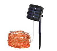 Momola Guirlande Solaire,5M 50Lights extérieur solaire alimenté fil de cuivre lumière String Fairy Party Decor,Saint Valentin, Mariage, Anniversaire (Rouge)