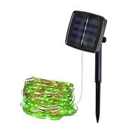 Momola Guirlande Solaire,5M 50Lights extérieur solaire alimenté fil de cuivre lumière String Fairy Party Decor,Saint Valentin, Mariage, Anniversaire (Vert)