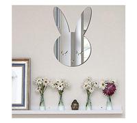 Momola Miroir Lapin Simple Moderne Acrylique Miroir en Plastique Miroir Autocollant TV Fond Tuile Miroir Sticker Mural (A)