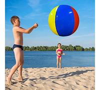 Momolaa Ballon de Plage Gonflable géante 80 cm -Jeu d'eau et de Plage - Ballon Jumbo