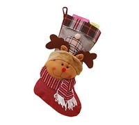 Momolaa Chaussettes de Noël. Sac de Chaussettes de Noël en Tissu et Chaussettes suspendues de Noël pour la décoration de fête et Ensemble Rouge de Dessin animé de Tableau des Événements (C, One Size)