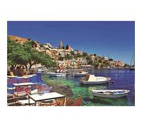 Momolaa DIY 1000 Pièces Puzzles Jigsaws-Harbour Landscape, Grand Puzzle Artwork for Adults, Kids, House Building High Definition Printing Jigsaw en Bois Assemblage Jouets Éducatifs