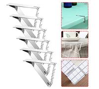 Momolaa Lot de 6 Pinces à Nappe Acier Inoxydable Nappe Clips Anti-Glissant Pince pour Nappe, Clip Nappe de Table,Fixe-Nappe à Ressort pour Restaurant Fêtes Pique-Nique
