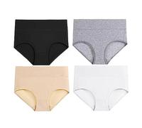 Momolaa Post Partum maternité sous-vêtements en Coton Taille Haute pour Femmes Slips Extensibles Culottes à Couverture complète Douce 4P Post Partum maternité