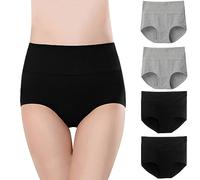 Momolaa Post Partum maternité sous-vêtements en Coton Taille Haute pour Femmes Slips Extensibles Culottes à Couverture complète Douce 4P Post Partum maternité