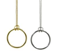 MOMOMAGE 1 bague et chaîne (grand anneau) Tour de magie en métal Anneau sur chaîne Magic Prop Close Up Street Magic Illusion (Argent)