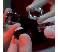 MOMOMAGE Ambi Ring Magic Tricks (noir/argent disponible) - Illusions de rue - Accessoire de gimmick - Cercle carré (argenté)