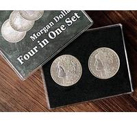 MOMOMAGE Ensemble quatre en 1 Morgan Dollar Set de tours de magie pièce apparaît Vanish Magic Illusion Accessoires Gimmick