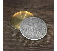 MOMOMAGE Morgan Dollar et coquillage étendu (queue) Set de tours de magie Pièce de monnaie apparaissant Vanish Magic Close Up Street Illusions Prop Accessoires