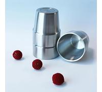 MOMOMAGE Tasses et boules en acier inoxydable (grandes) balles de tours de magie disparaissent et apparaissent, accessoires de magie drôles en gros plan illusions de scène gadgets pour magiciens