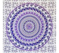 MOMOMUS Tapisserie Murale Mandala - Tissu, Tons Vifs, Style Oriental- Tenture Murale Mandala, Toile Murale et Tissu Mural- Blanc et Lilas, 210x230 cm