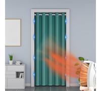 Momooda Rideau de Porte Magnétique Thermique Isolant Anti Froid et Chaleur, Rideaux de Porte Occultants Coulissante et Rideau Phonique Anti Bruit pour Porte, 1 Panneau, Vert, 120x200cm