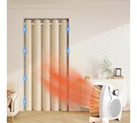 Momooda Rideau de Porte Magnétique Thermique Isolant Anti Froid et Chaleur, Rideaux de Porte Occultants Coulissante épais en Flanelle Matelassée et Rideau Phonique Anti Bruit, Beige, 120x210cm