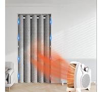 Momooda Rideau de Porte Magnétique Thermique Isolant Anti Froid et Chaleur, Rideaux de Porte Occultants Coulissante épais en Flanelle Matelassée et Rideau Phonique Anti Bruit, Gris, 120x210cm