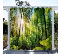 Momooda Rideaux Extérieurs imperméables de Protection UV de 2 pièces, Rideau extérieur occultant Opaque de Parasol d'impression de forêt 3D pour Jardin, Patio, Gazebo, 270x210cm,