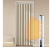 Momooda Rideaux Occultants Porte Interieur, Rideau Separation Porte Entrée, Rideau de Portes Pliant Thermique Anti Froid et Chaleur, Lot de 1, 280g/m², Beige, 100x240cm