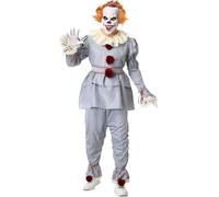MOMOSTAR Déguisement Pennywise pour Adultes, Deguisement Clown Homme Halloween avec Pennywise Masques, Costume de Pennywise Clown Peur, It Chapter Déguisement Homme pour Halloween Carnavals (XL)