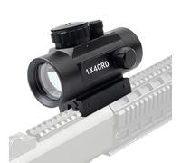 MOMOTOU 1x40mm Viseur Réflexe de Chasse Rouge Point Vert 5 Niveaux de Luminosité avec Rails de Montage 11mm/20mm,Corps en Aluminium et Lentille Traitée