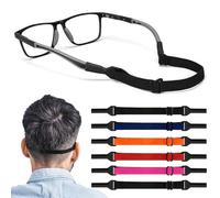 Momowin 6 Pièces adjustable cordon lunettes, Cordon lunettes sport, Bandes élastiques pour lunettes pour adultes, Lignes de jantes de lunettes unisexes