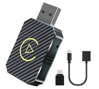 Momowin Adaptateur Carplay sans Fil Bluetooth 5.0, Boîte 2 en 1 pour Carplay sans Fil et Android Auto pour Iphone et Android (Noir)