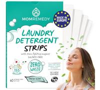 MomRemedy Lot de 60 feuilles de détergent à lessive avec de puissantes enzymes anti-taches, fabriquées dans l'UE, sans sulfate, zéro déchet, dans un emballage recyclable, idéal pour les voyages