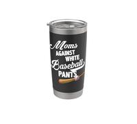 Moms Against White Baseball Pants - Baseball Season Mom Gobelet isotherme en acier inoxydable double paroi