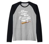 Moms Against White Baseball Pants - Baseball Season Mom Manche Raglan