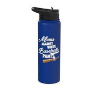Moms Against White Baseball Pants - Baseball Season Mom Stainless Steel Insulated Water Bottle