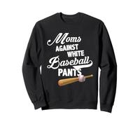 Moms Against White Baseball Pants - Baseball Season Mom Sweatshirt