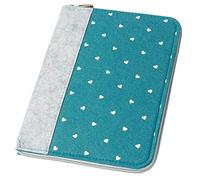 Mom's Organiseur pour carnet de maternité et carnet en feutre avec fermeture éclair avec cœurs et écusson (couleur au choix), couverture A5 en tant que pochette pour passeport et maternelle (2in1)