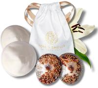 Mom's Shells (4 Sizes)-Natural Mother Of Pearl Nursing Shells + Washable Pads-Relieves Cracks And Irritations-Complete Post-Childbirth Kit.[R2]