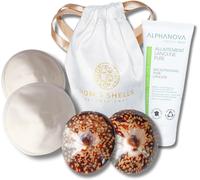 Mom's Shells Complete Breastfeeding Kit: Mother Of Pearl Shells,Pure Lanolin,Washable Pads & Accessories-Relieves Cracks,Irritations And Breastfeeding Pain (M+Lanolin 40ml)