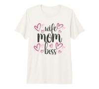 Moms The Boss - Cadeau Mignon pour la fête des mères T-Shirt Haut de Gamme